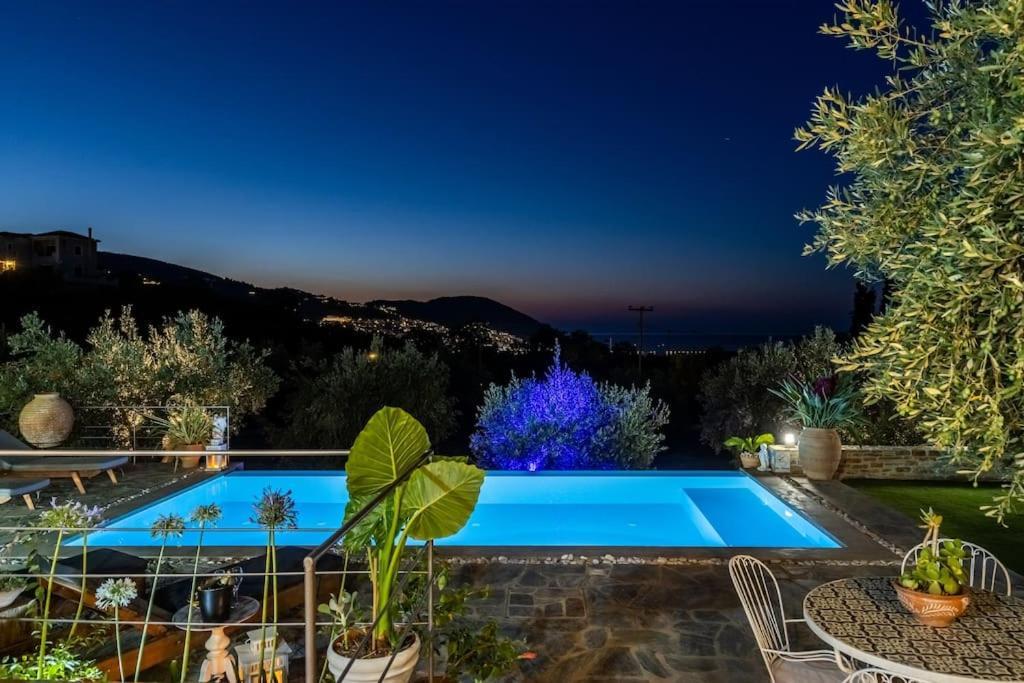 Skopelos Blue Heaven Pool Villa In Olive Grove 외부 사진