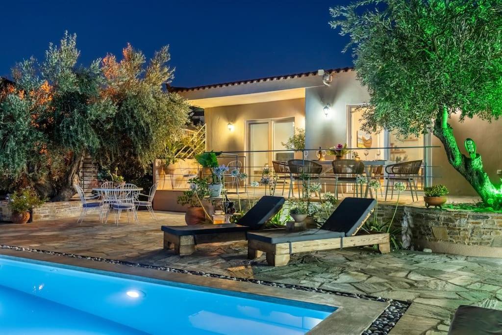 Skopelos Blue Heaven Pool Villa In Olive Grove 외부 사진