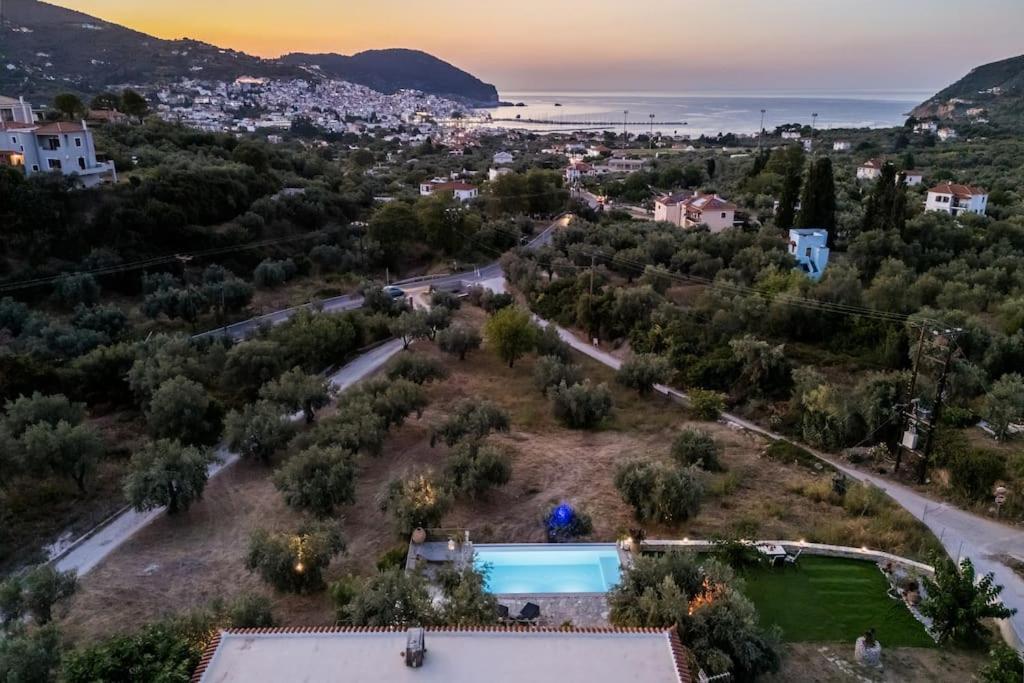 Skopelos Blue Heaven Pool Villa In Olive Grove 외부 사진
