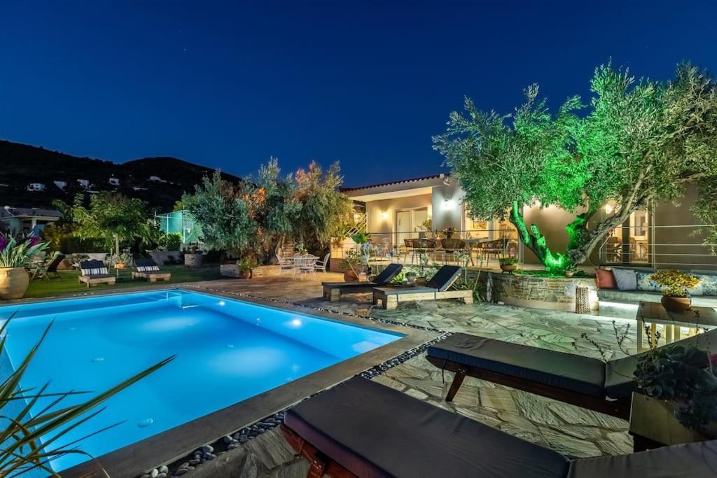 Skopelos Blue Heaven Pool Villa In Olive Grove 외부 사진