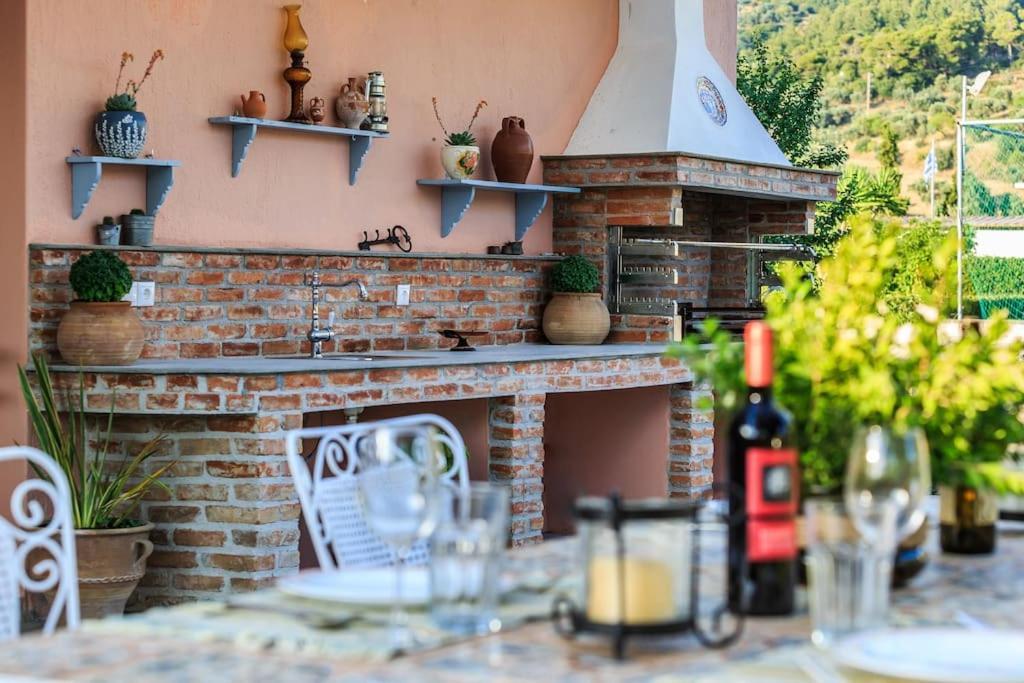 Skopelos Blue Heaven Pool Villa In Olive Grove 외부 사진