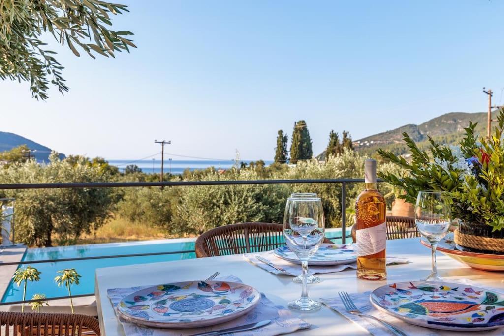 Skopelos Blue Heaven Pool Villa In Olive Grove 외부 사진